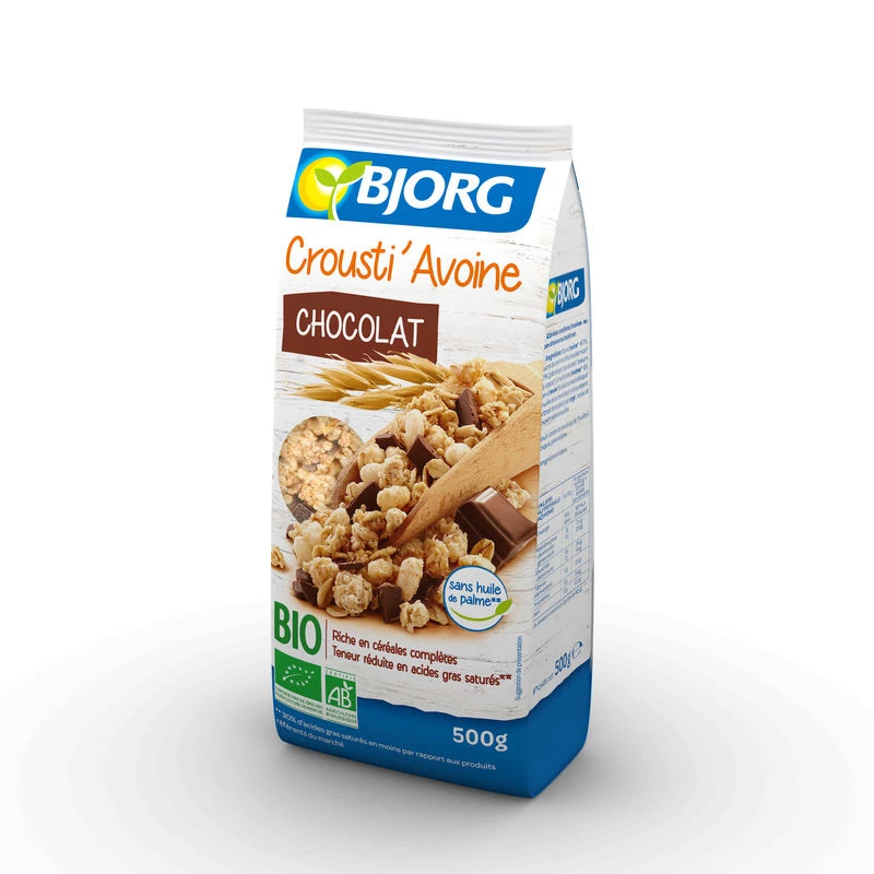 ORGANIC chocolate oat crisp 500g - BJORG