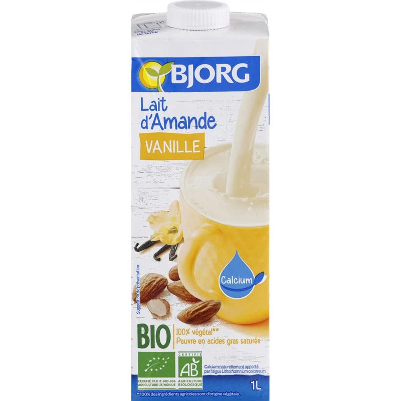 Leche de almendras vainilla ecológica 1L - BJORG