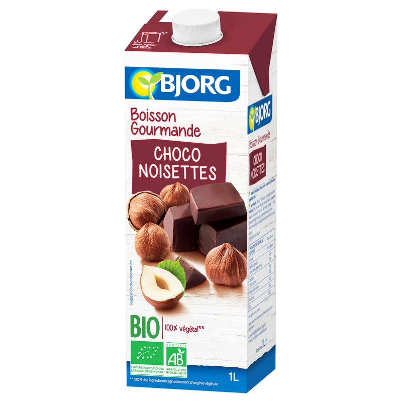 Bebida ORGÂNICA de chocolate e avelã 1L - BJORG