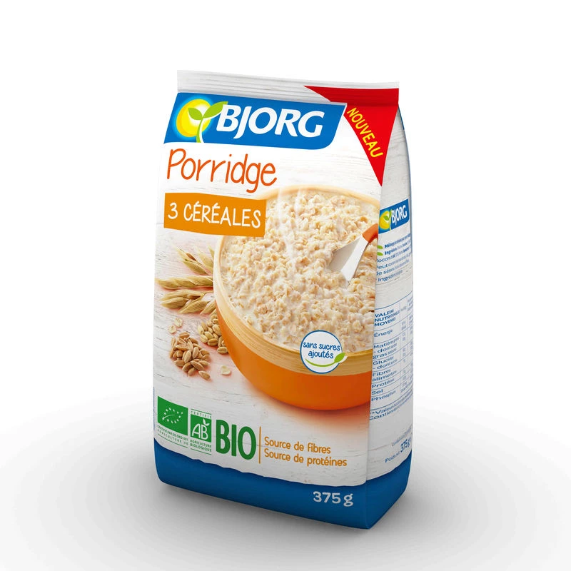 Mingau orgânico de 3 grãos 375g - BJORG