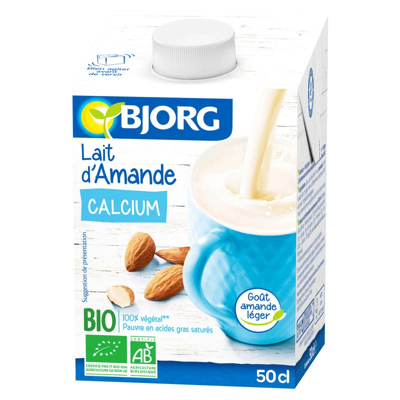 Органическое миндальное молоко с кальцием, 50 мл - BJORG