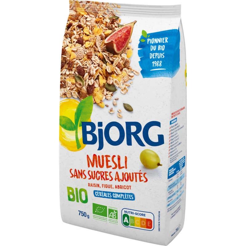 有机麦片，不添加糖，750 克，BJORG