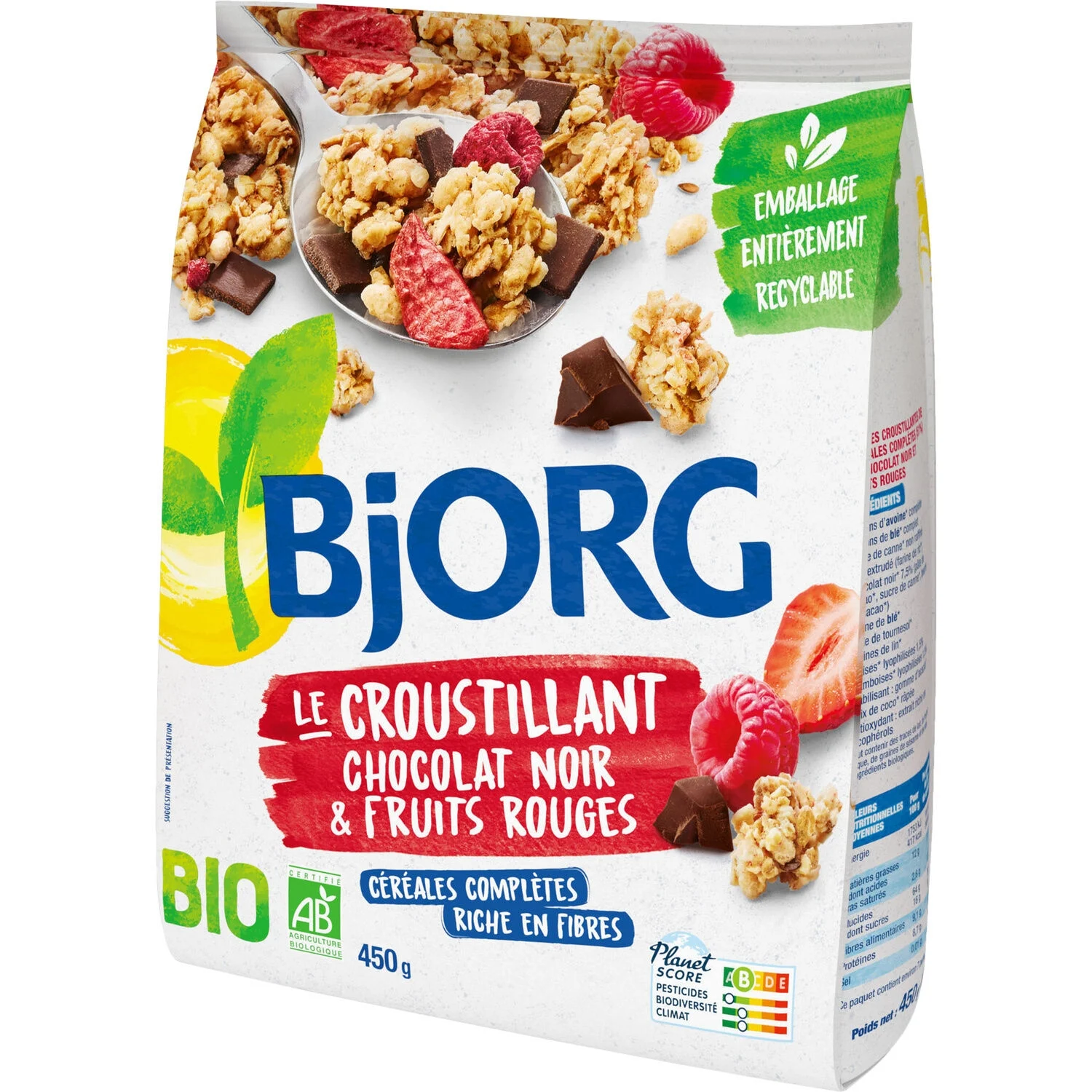 Organic Red Fruit Choco Crispy Cereals 450g - Bjorg