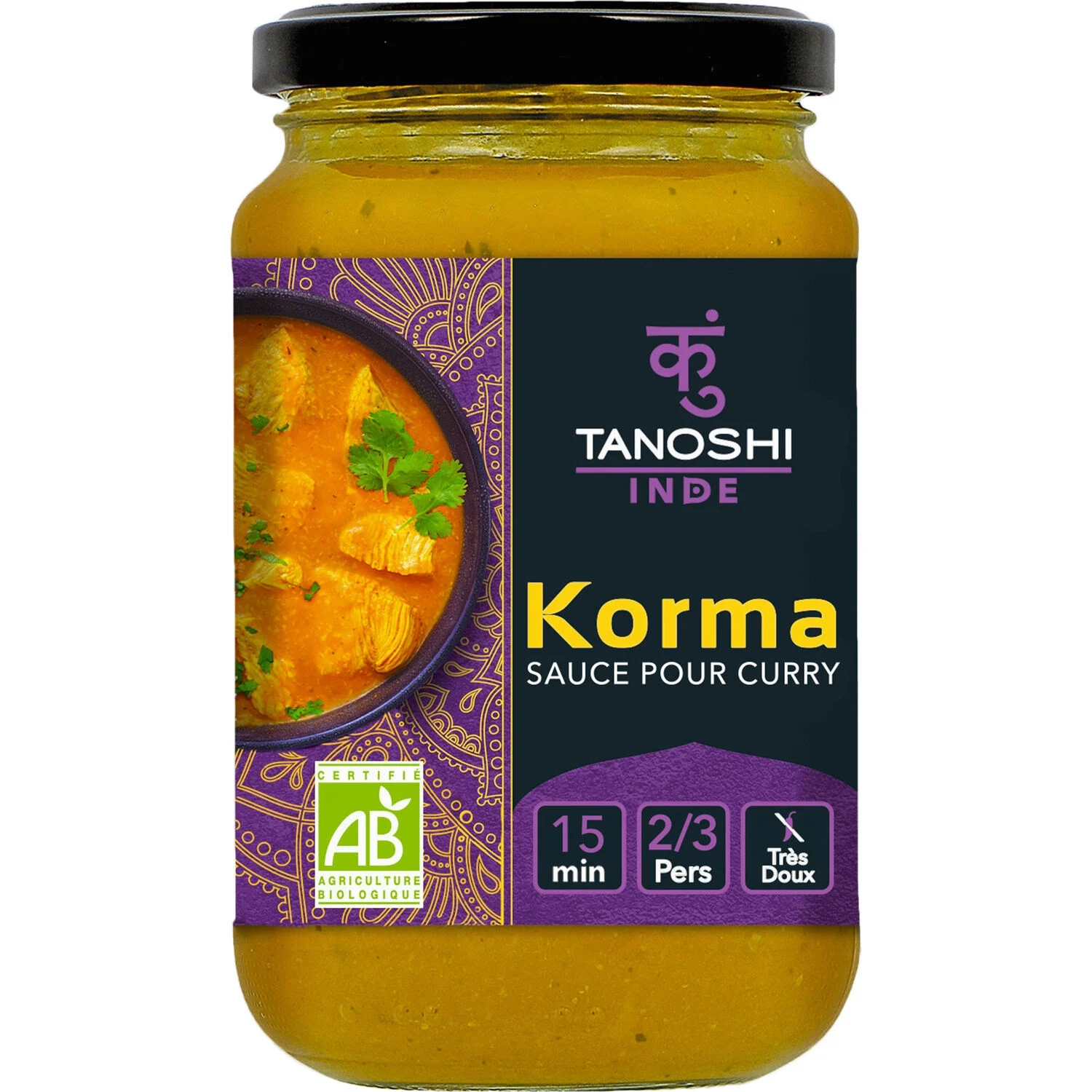 345g Sauce Curry Korma Bio - TANOSHI