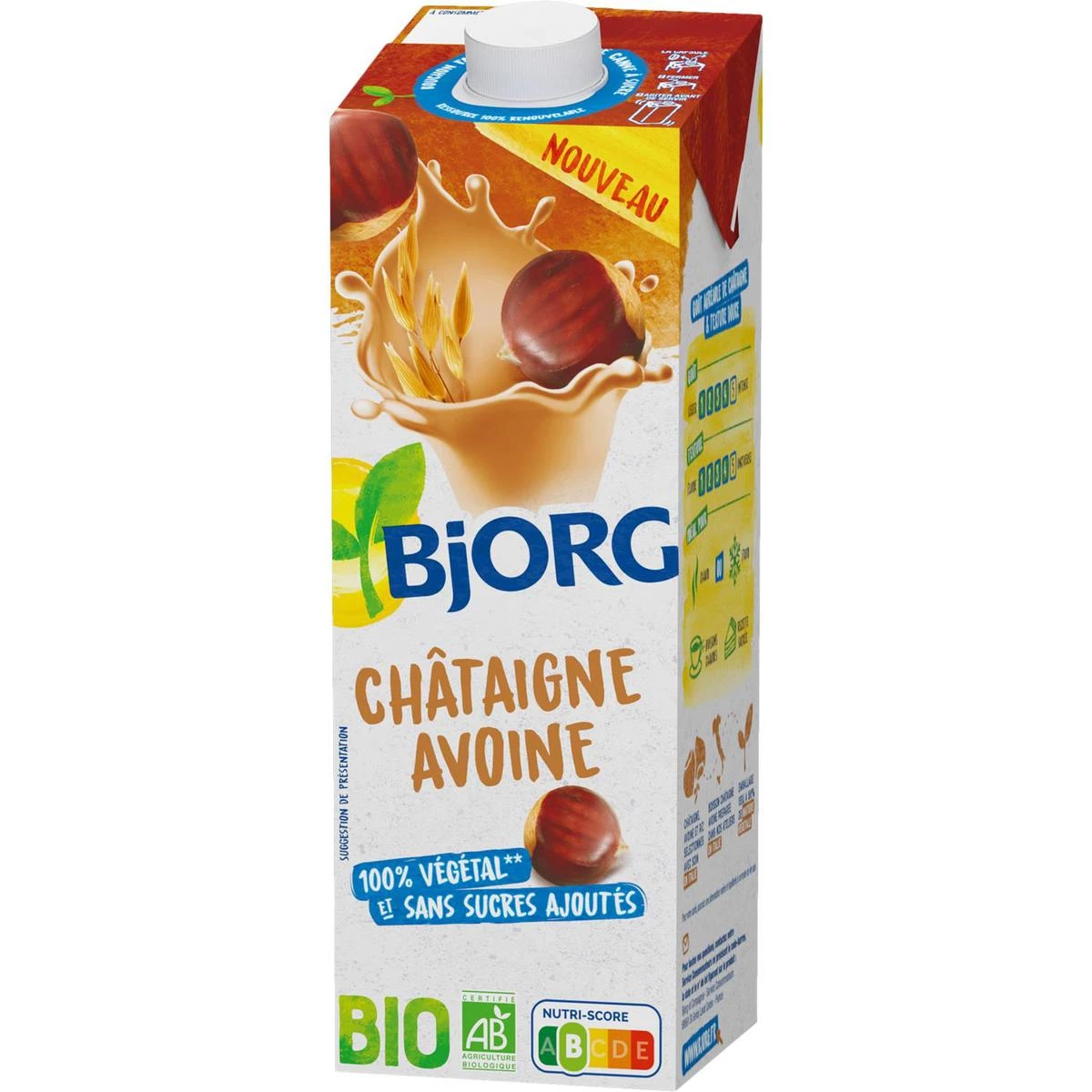 Boisson Végétale Chataigne Avoine 1l - Bjorg