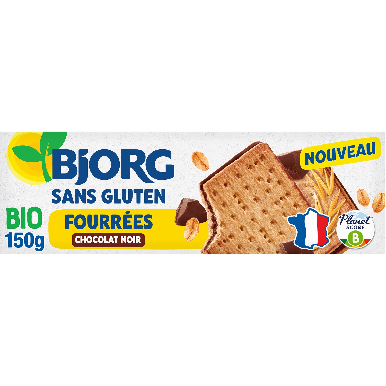Biscuits fourrés chocolat noir sans gluten bio 150 g - BJORG