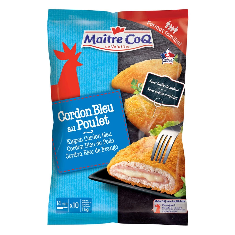 Cordon bleu au poulet x10 1kg - MAÎTRE COQ