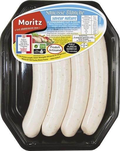 Saucisses Blanches Nature, 400g -MORITZ