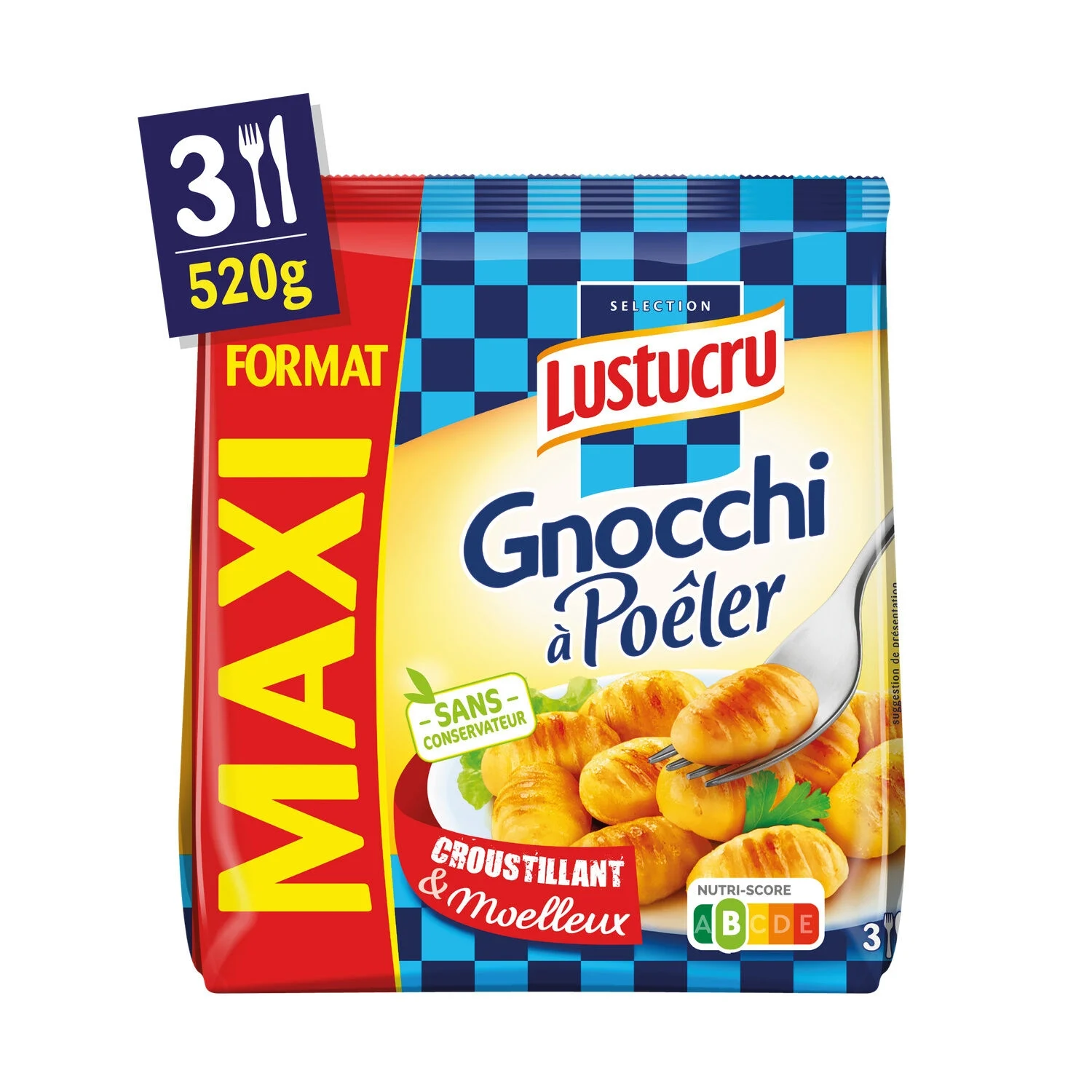 Gnocchi fresh pasta to fry, 520g - LUSTUCRU