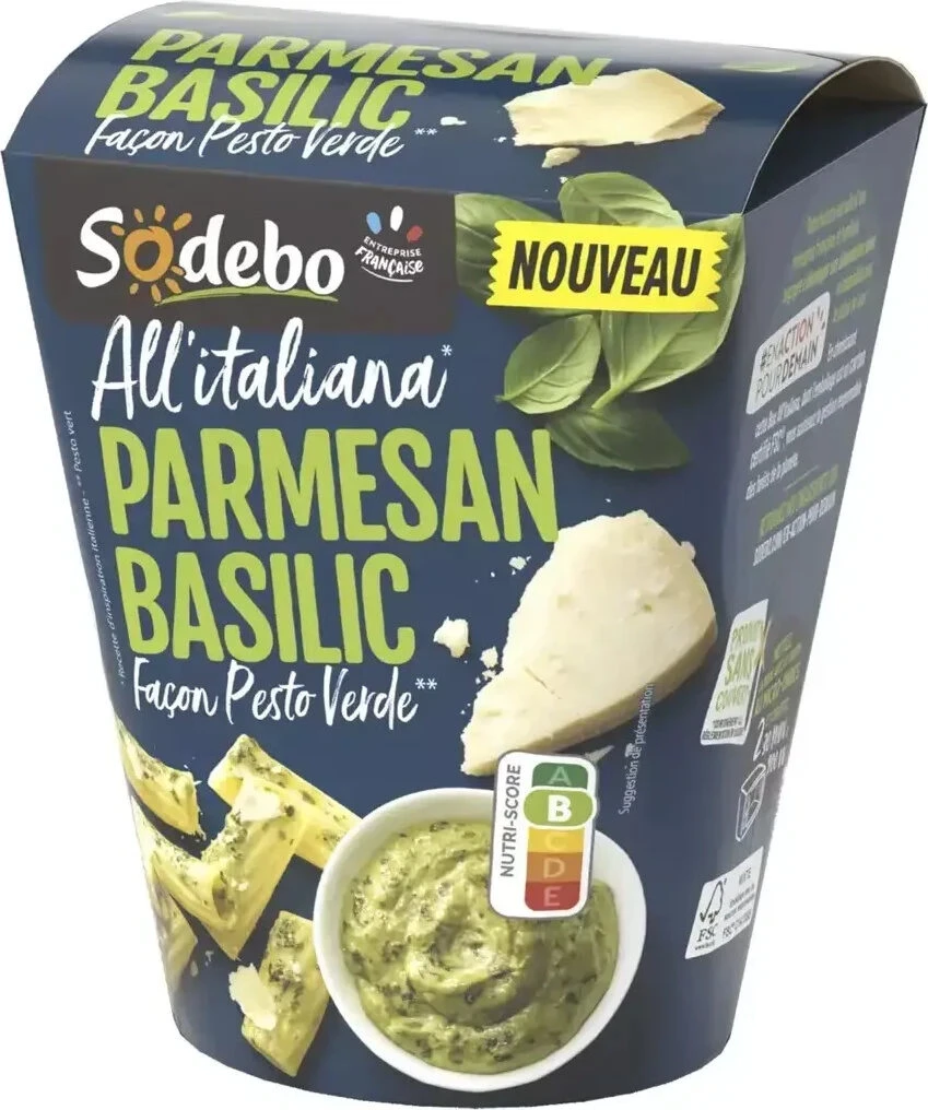 Italian-style box Parmesan Basilic Green Pesto 280g - Sodebo
