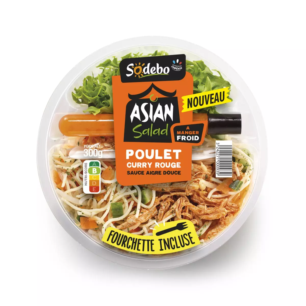 Salade Poulet Curry Rouge 300g - Sodebo