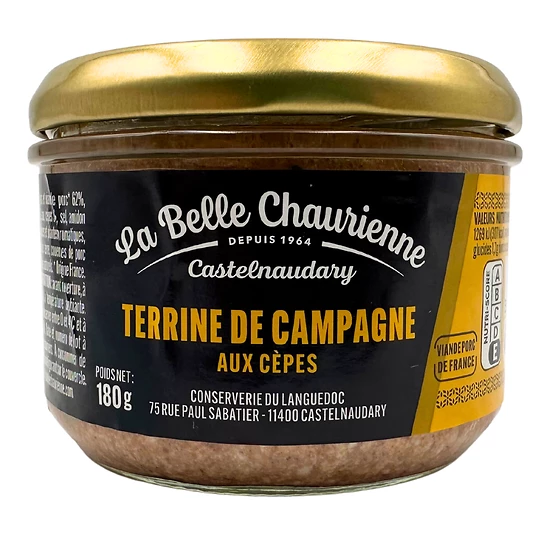 Terrine Campagne Cepes 180g - LA BELLE CHAURIENNE