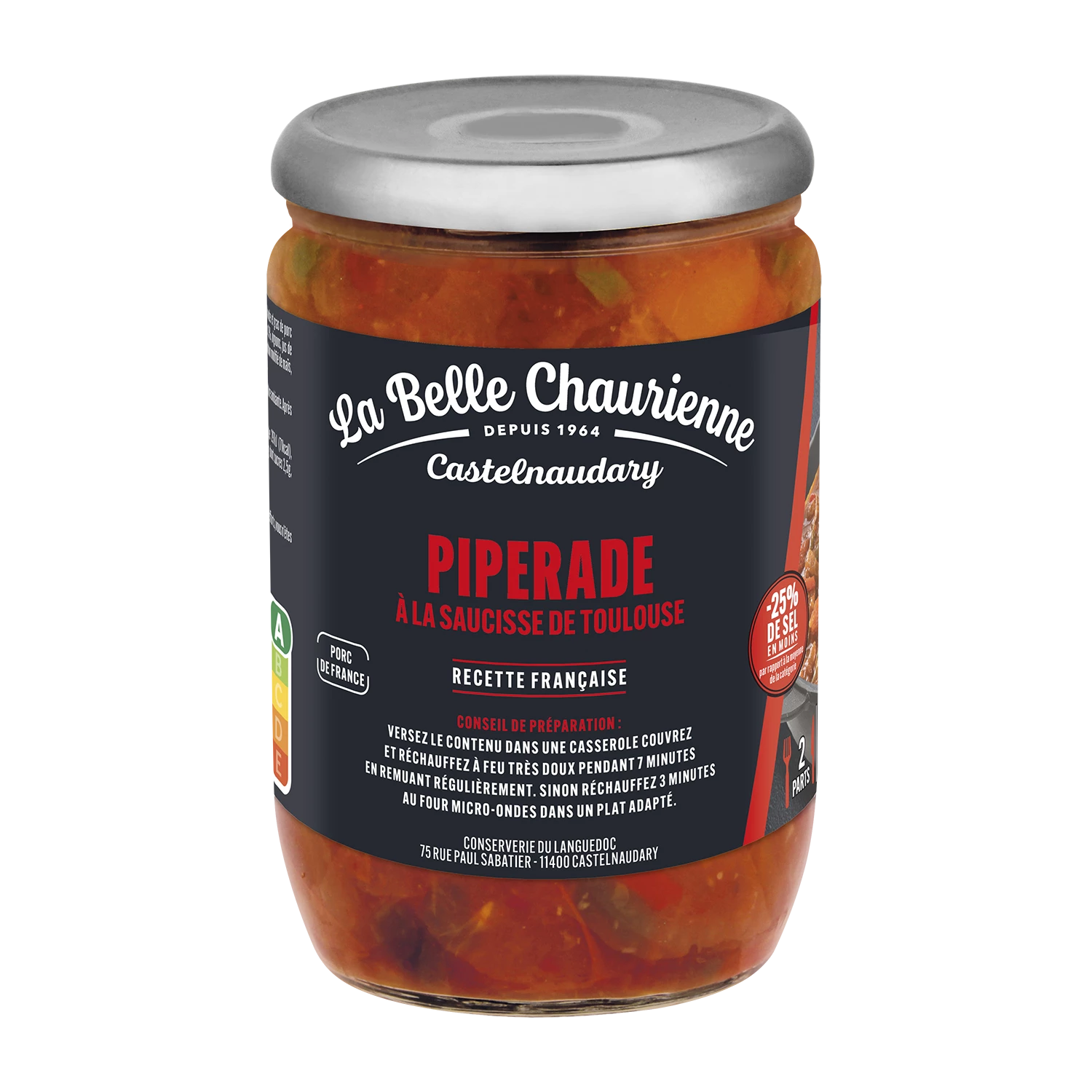 Sauce Piperade à la saucisse de Toulouse, 280g - LA BELLE CHAURIENNE