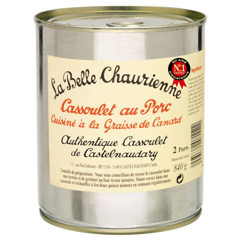 Cassoulet Au Porc 840g - LA BELLE CHAURIENNE