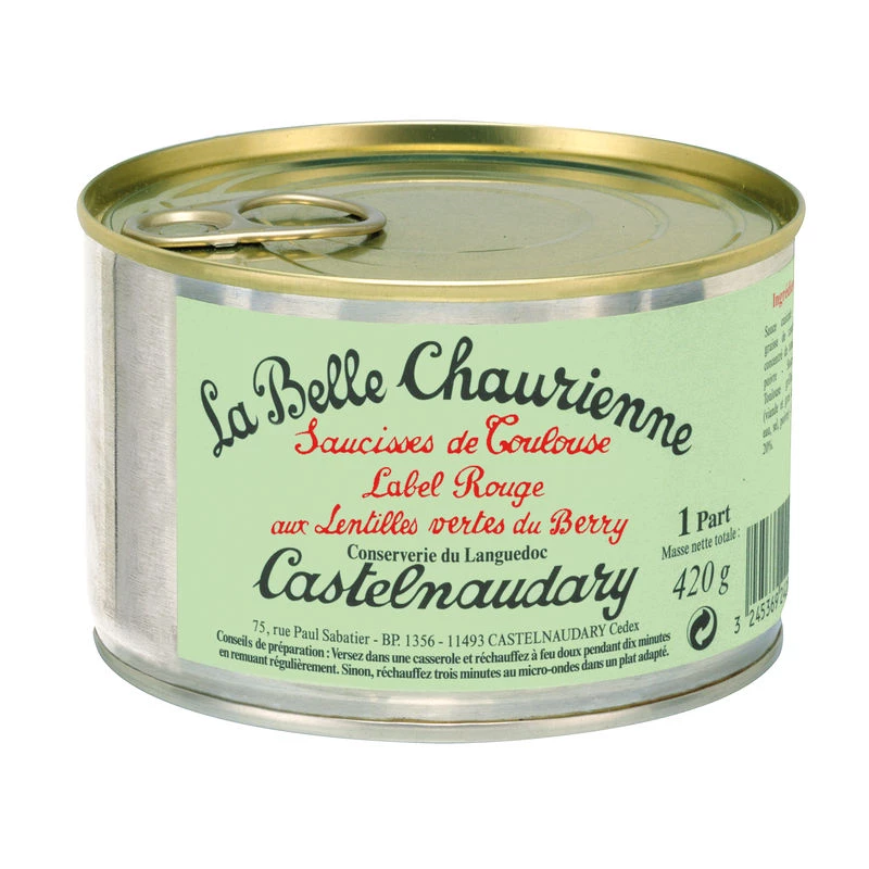 Toulouse sausage 420g - LA BELLE CHAURIENNE