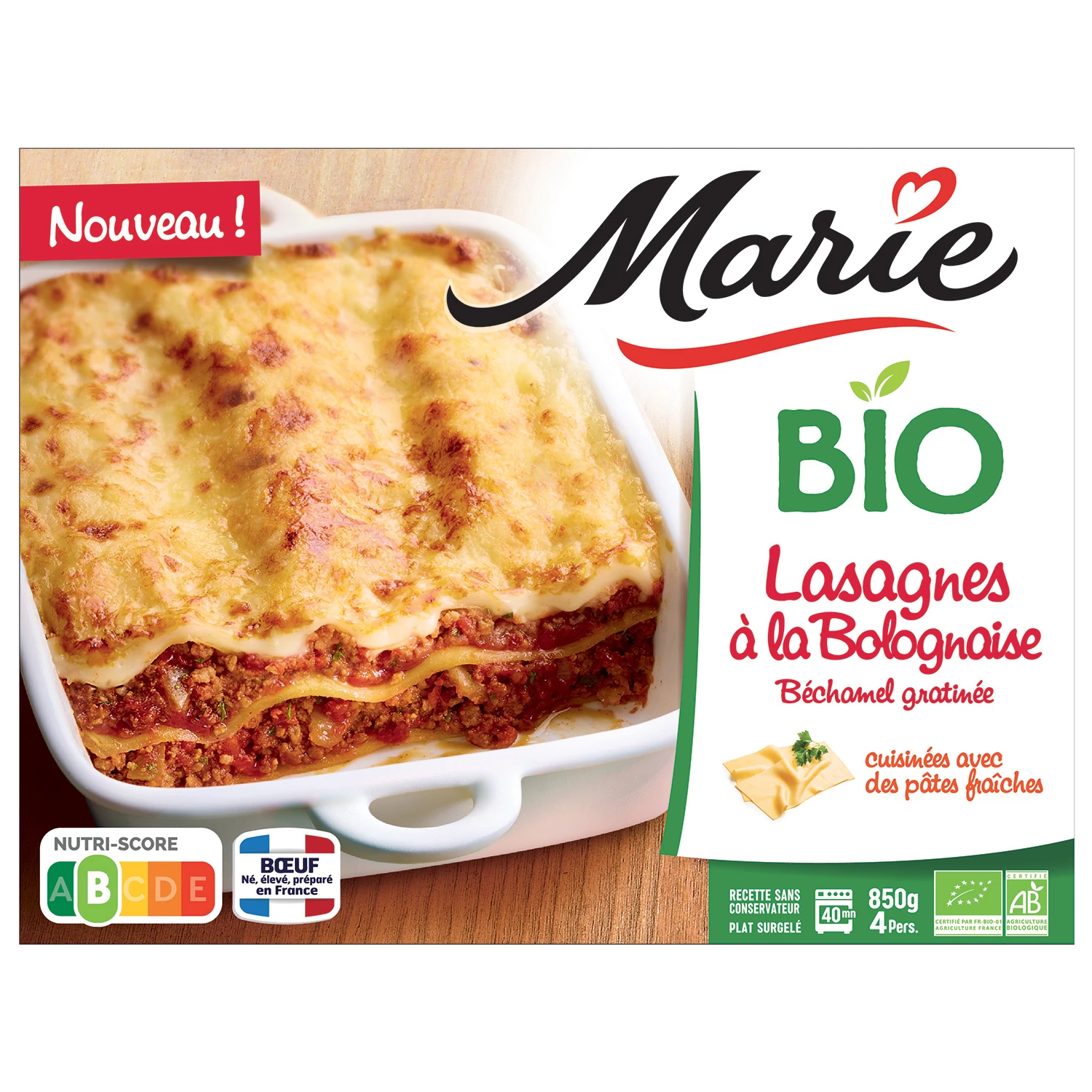 Lasagne Bolo Bio Marie 850g