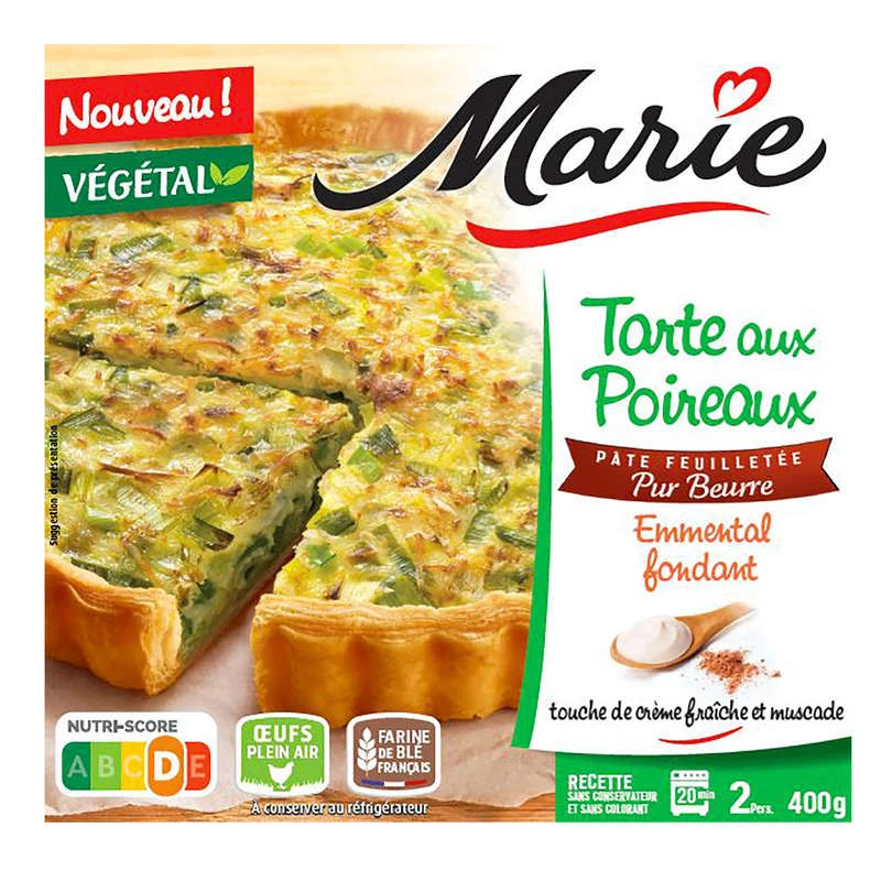 Leek and cream tart .400g - MARIE