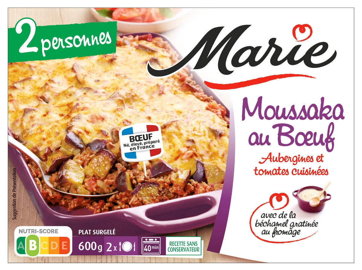 Moussaka de ternera, berenjena, tomates 600g - MARIE