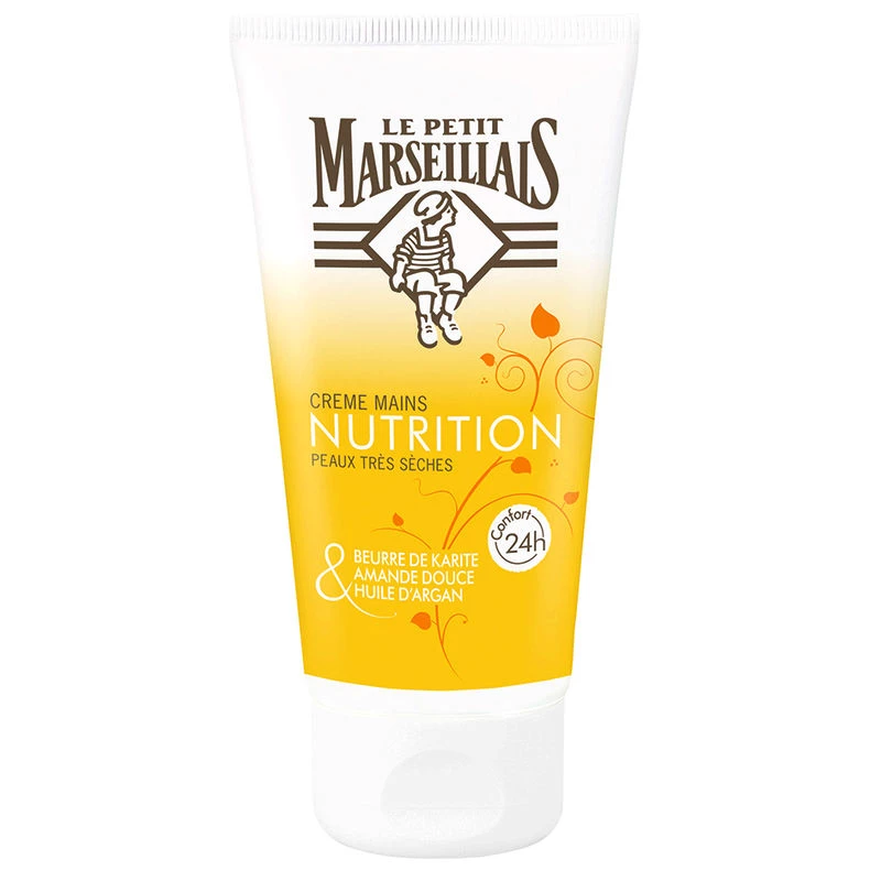 Sweet Almond Hand Cream Nutrition Shea & Argan Oil 75ml - LE PETIT MARSEILLAIS