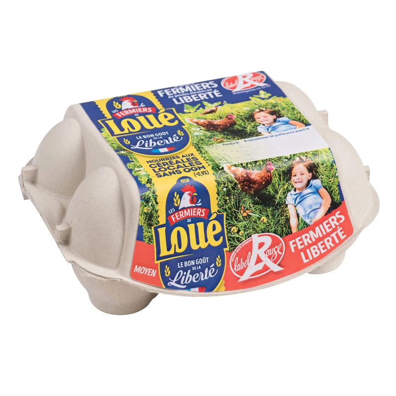 GMO eggs Red Label X6 - LES FERMIERS DE LOUE