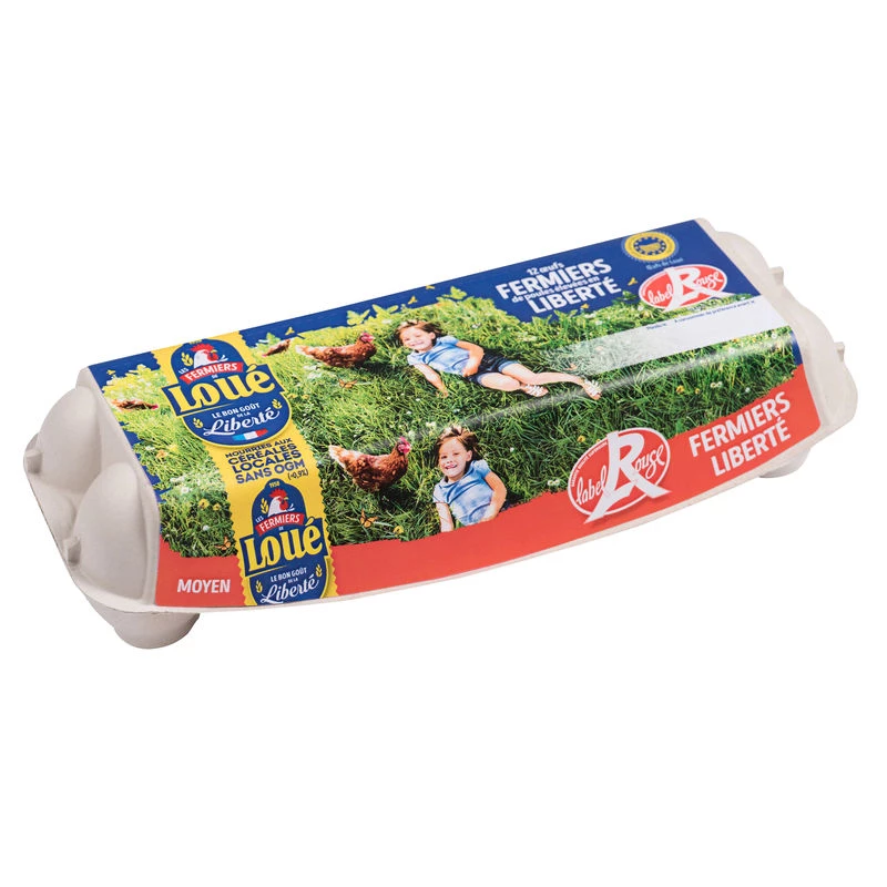 Eggs medium farm Label Red Label X12 - LES FERMIERS DE LOUÉ