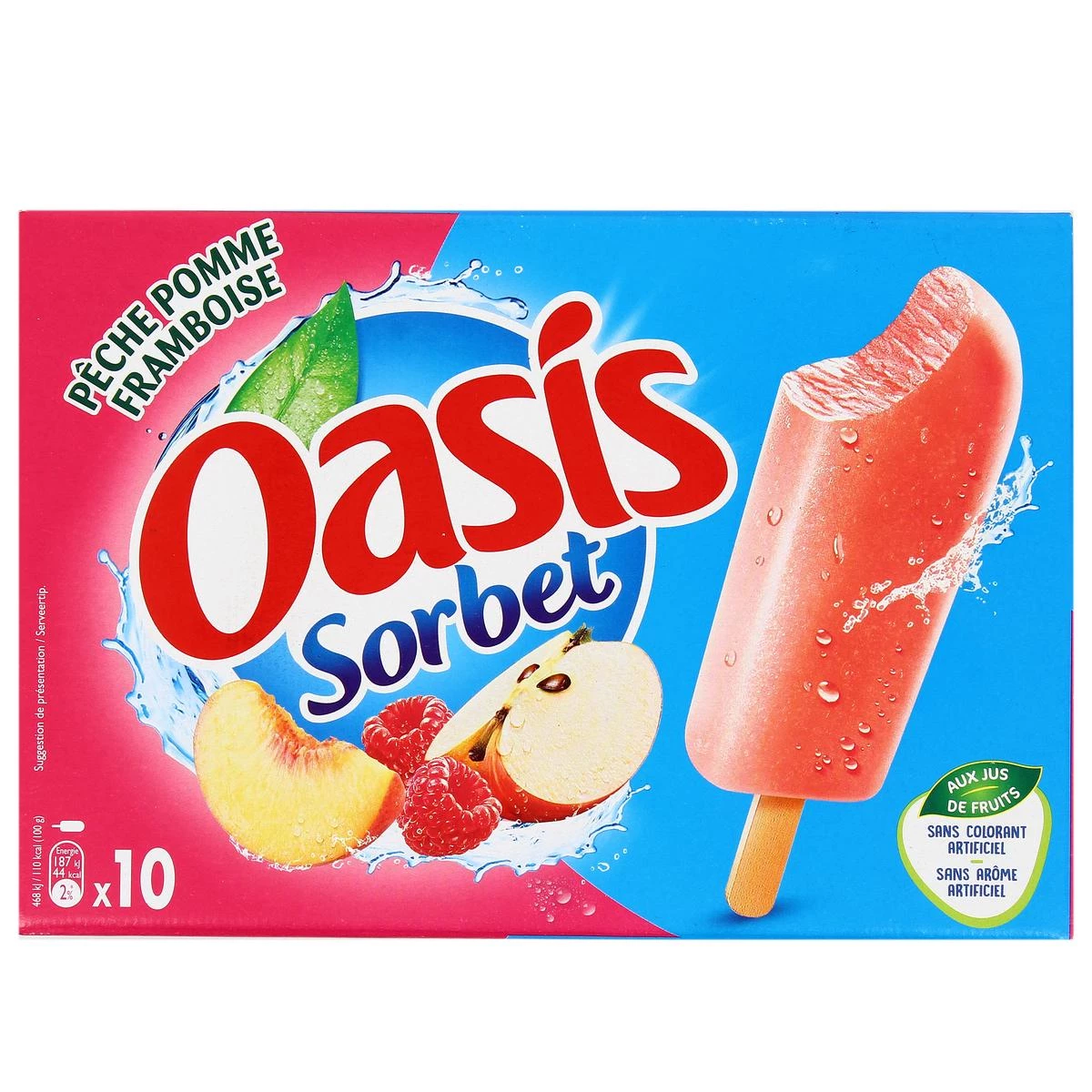 Fishing, apple, raspberry sorbet sticks x10 - OASIS