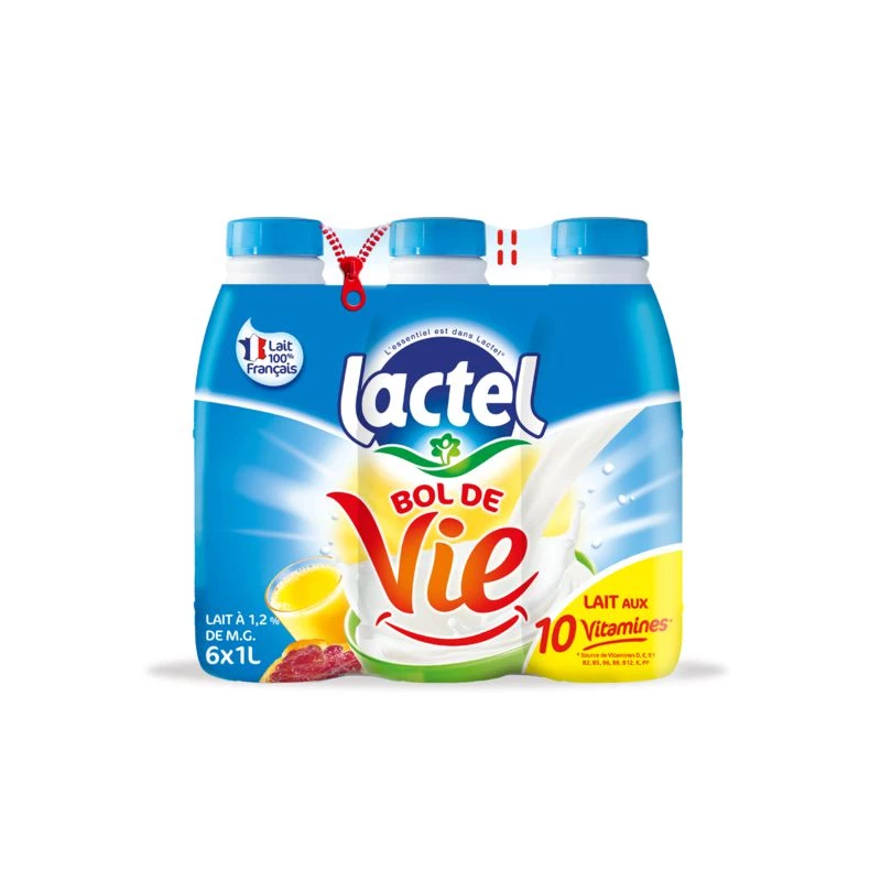 Lait bol de vie 1,2% M.G 6x1L - LACTEL