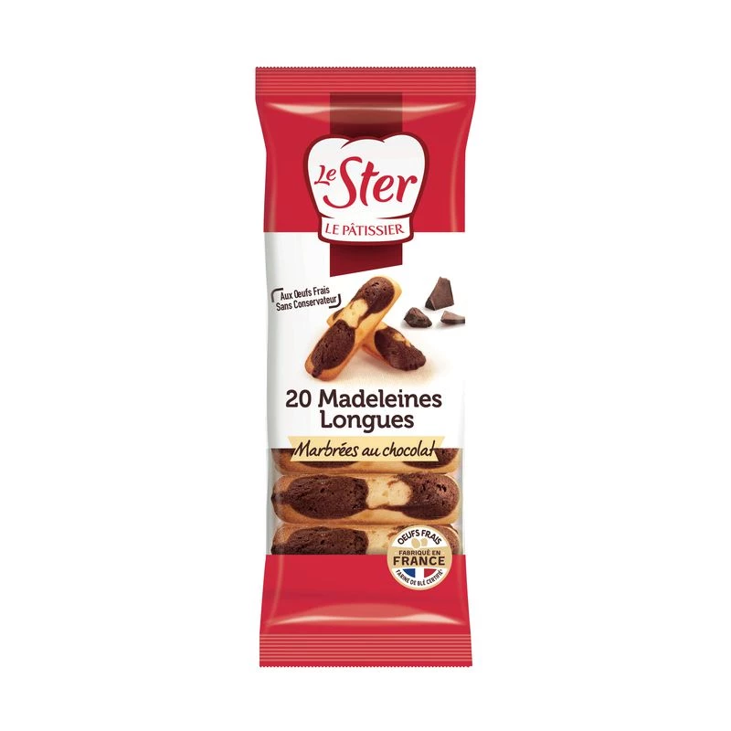 Long madeleines marbled with chocolate x20 250g - LE STER