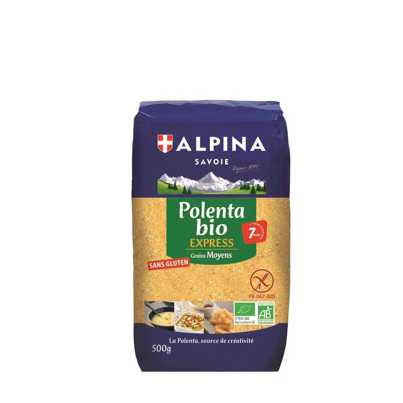 Organic medium grain express polenta 500g - ALPINA SAVOIE