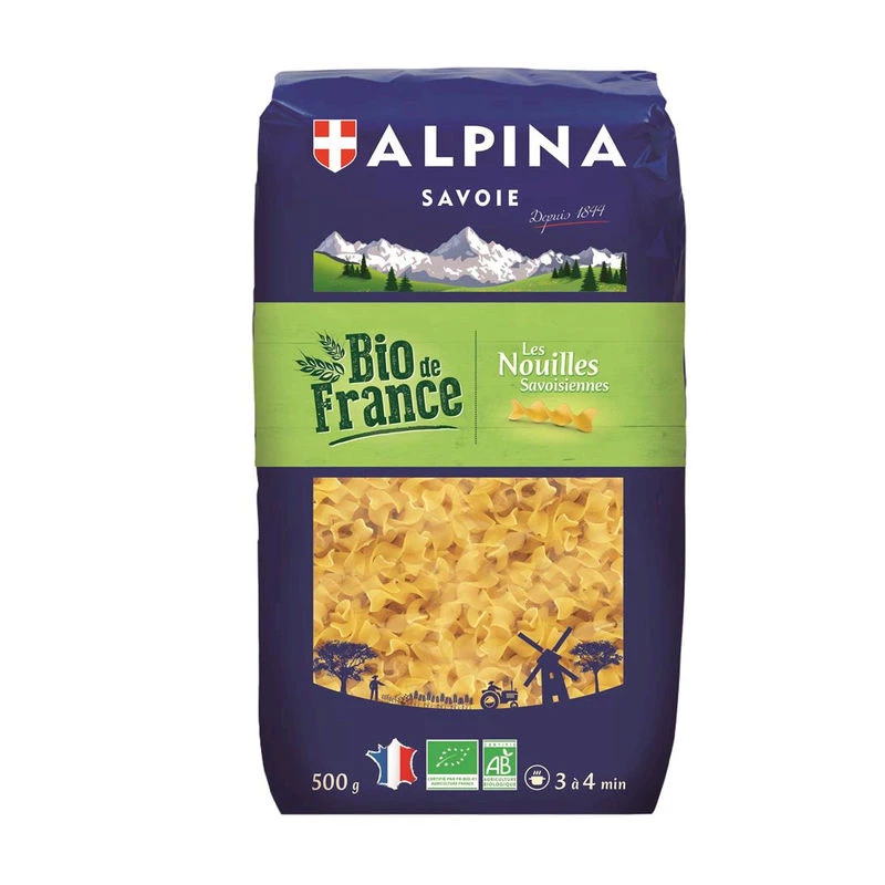 Organic Savoy noodle pasta 500g - ALPINA SAVOIE