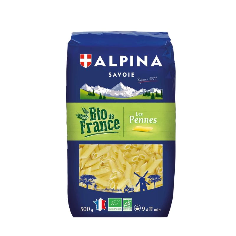 Pâtes pennes BIO 500g - ALPINA SAVOIE