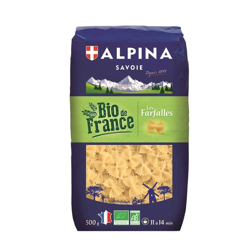 ऑर्गेनिक फ़ारफ़ैल पास्ता 500 ग्राम - ALPINA SAVOIE