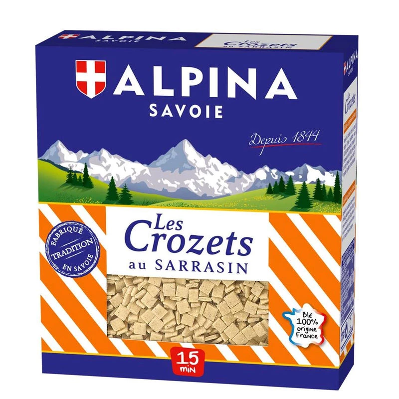 Pasta Les Crozets Au buckwheat, 400g - ALPINA SAVOIE