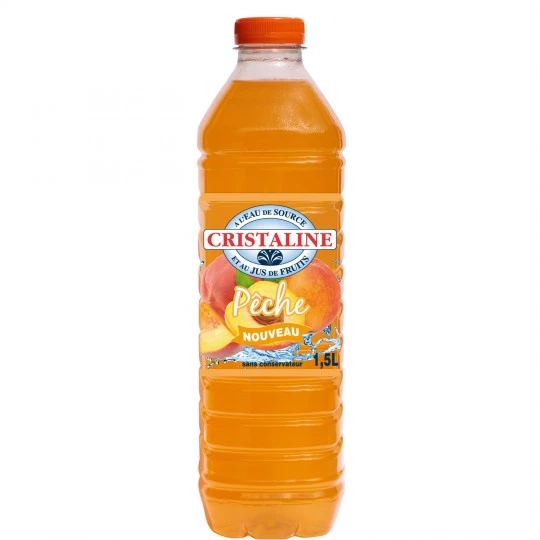 Agua sabor melocotón 1,5L - CRISTALINE