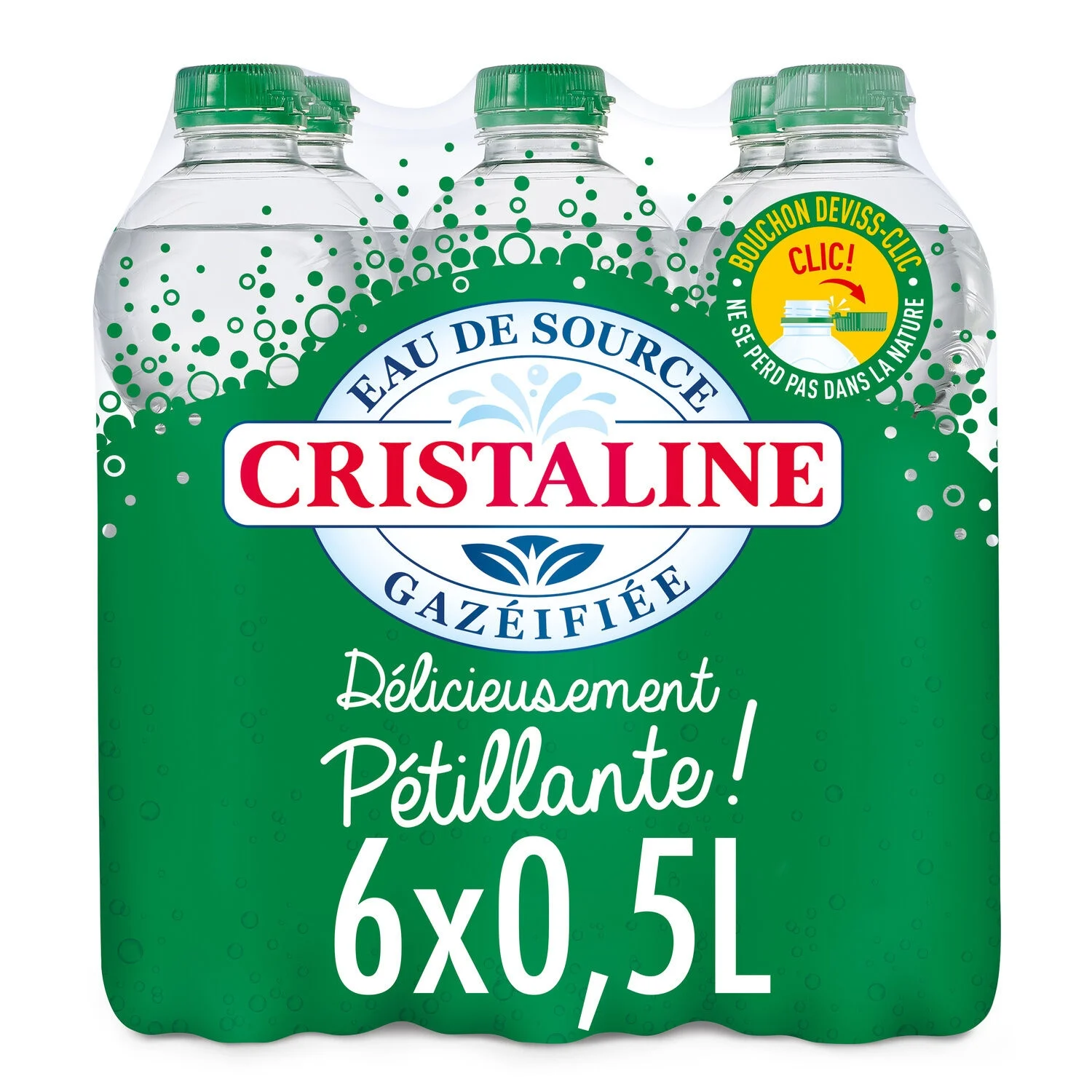 Sparkling spring water 6x50cl - CRISTALINE