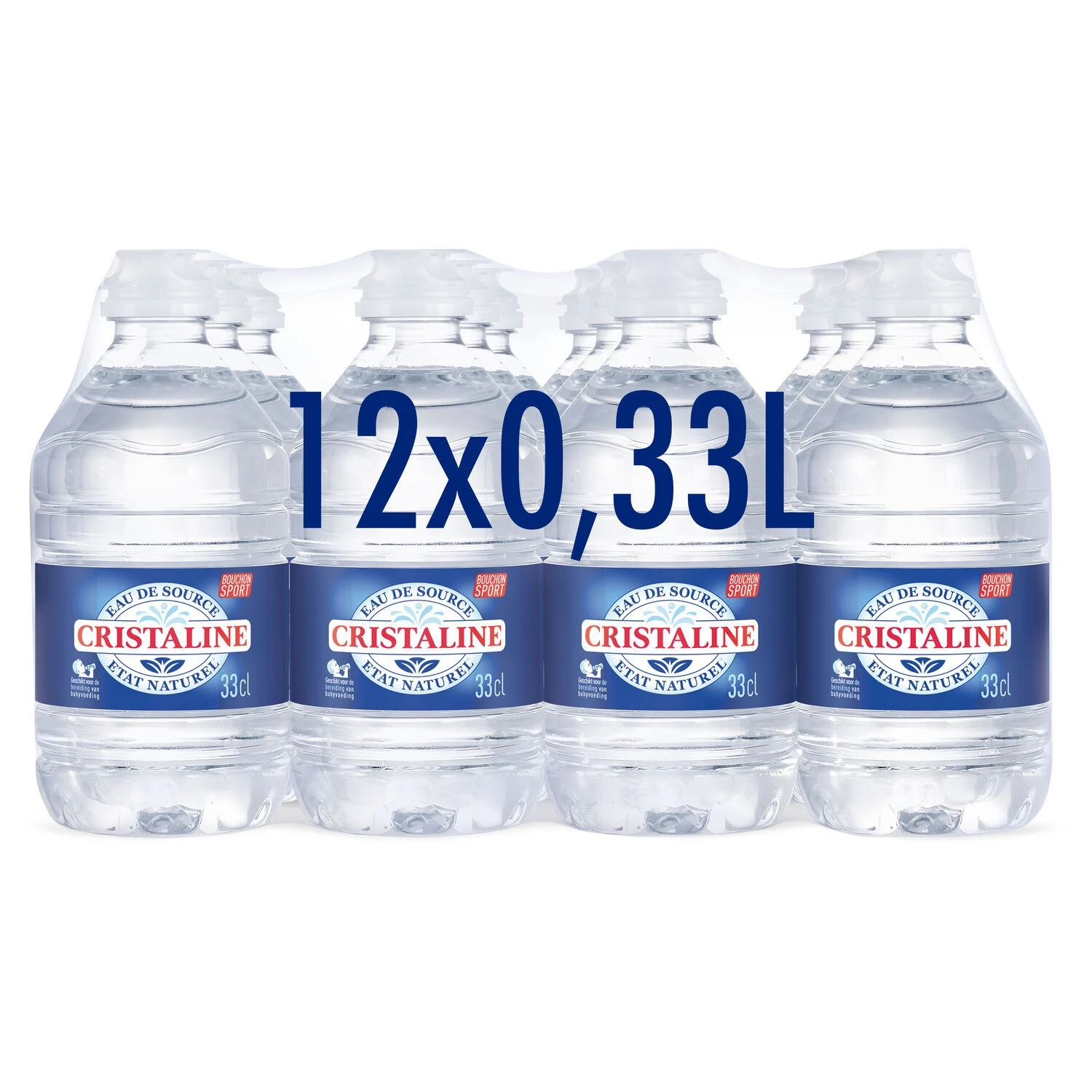 Eau de source bouchon sport 12x33cl - CRISTALINE
