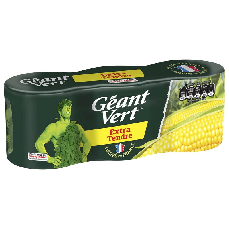 Extra Soft Corn 3x150g - Géant Vert