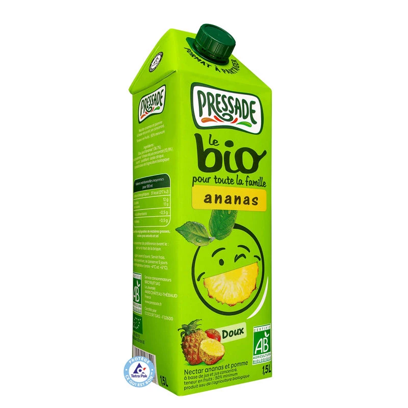 Organic pineapple Nectar 1.5L - PRESSADE