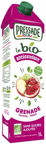 Organic pomegranate fruit juice without added sugar 1L - PRESSADE