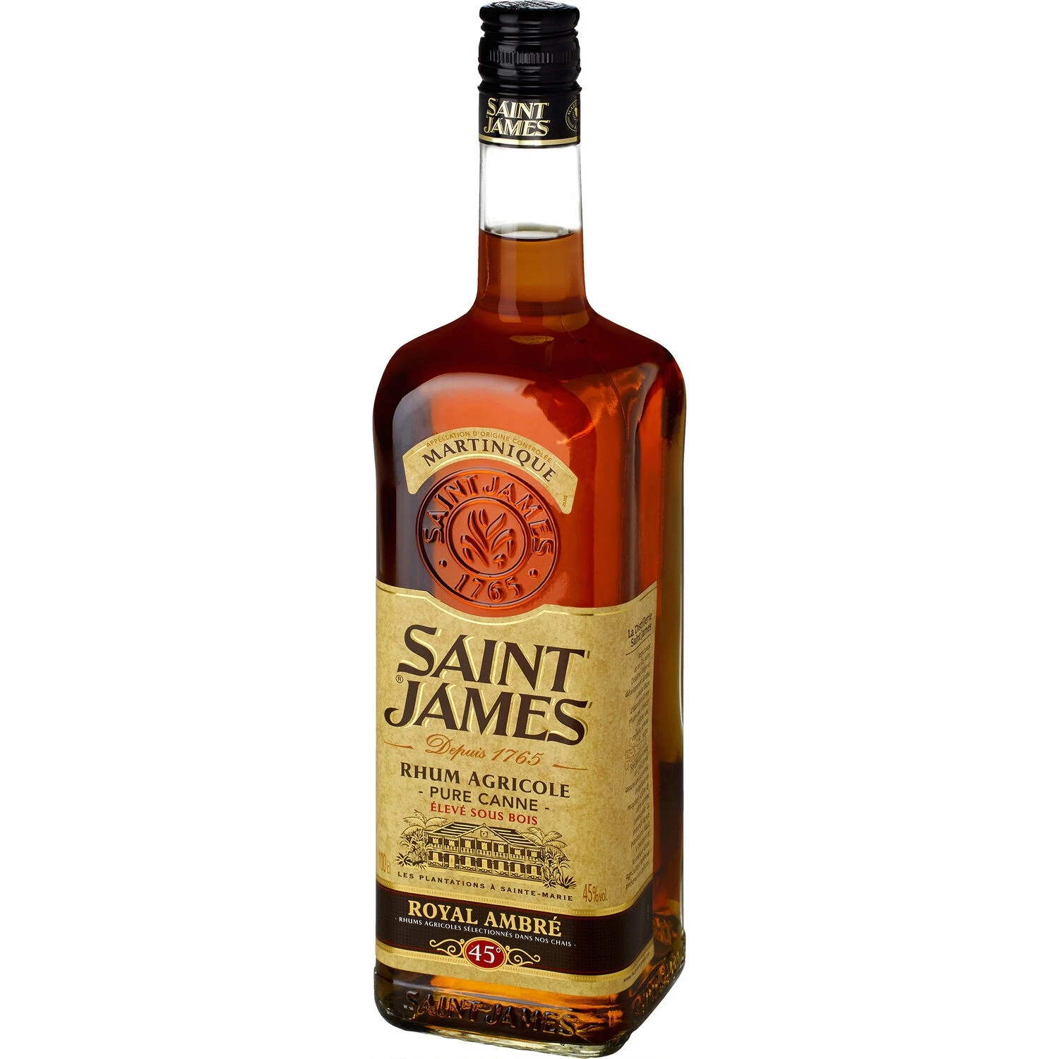 Ambrée St James 45 ° rum, 1L bottle - ST JAMES