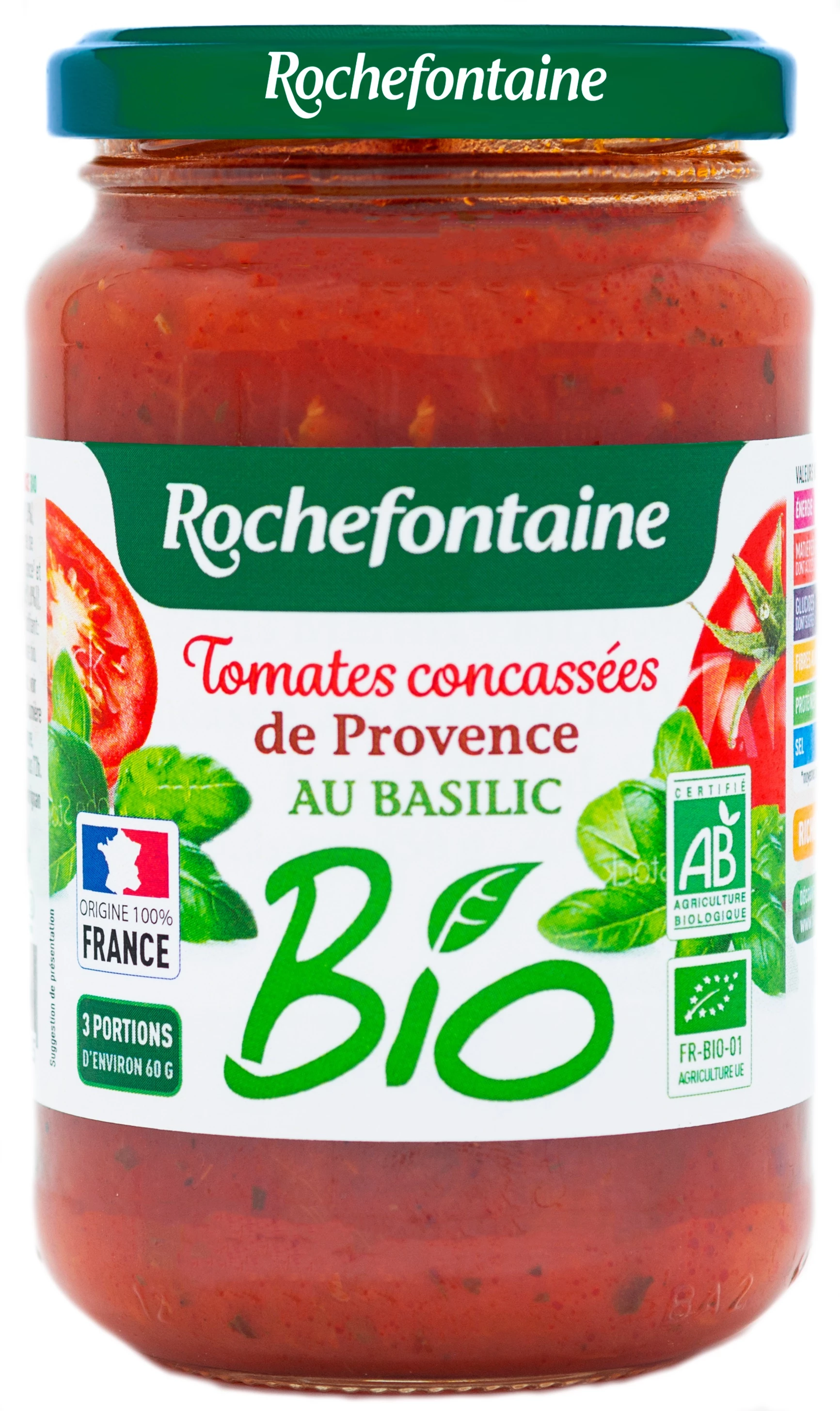 Concassé De Tomates au Basilic Bio 350g - ROCHEFONTAINE