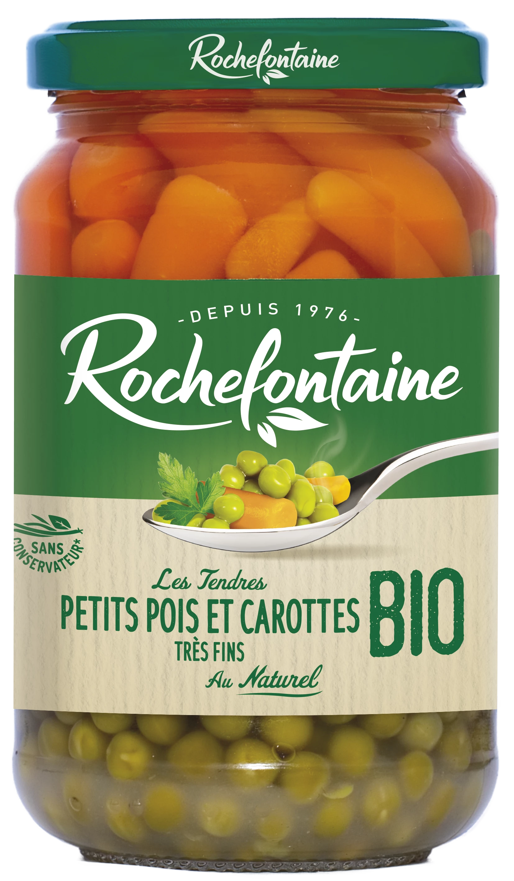 Petits Pois Carottes Bio 37cl - ROCHEFONTAINE