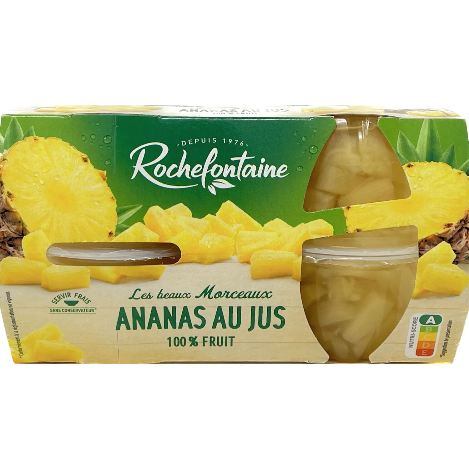 Pedaços de Abacaxi em Suco 4x125ml - Rochefontaine