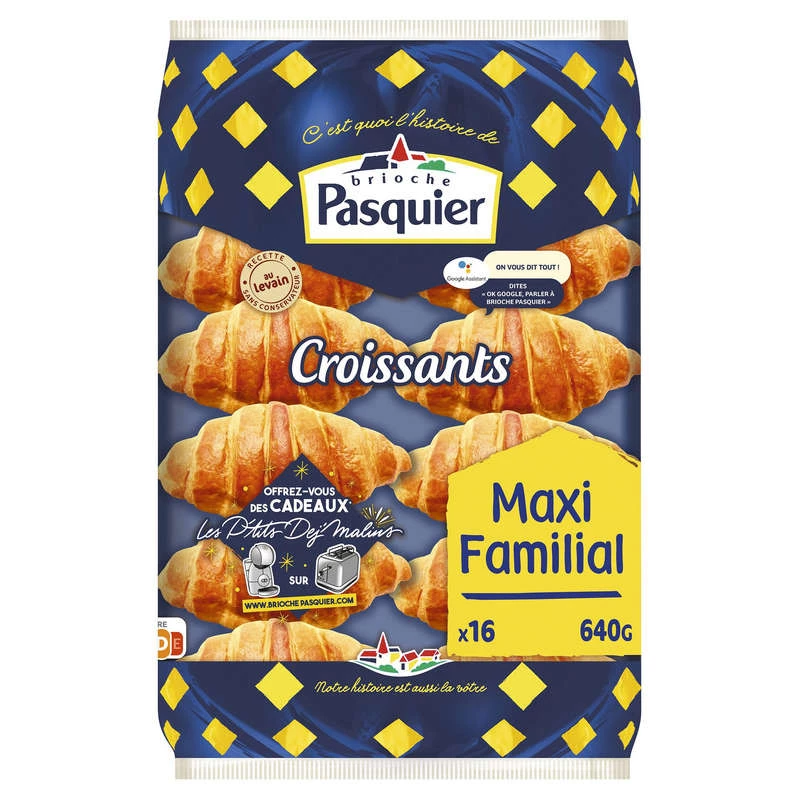 Croissants X16 640g - BRIOCHE PASQUIER
