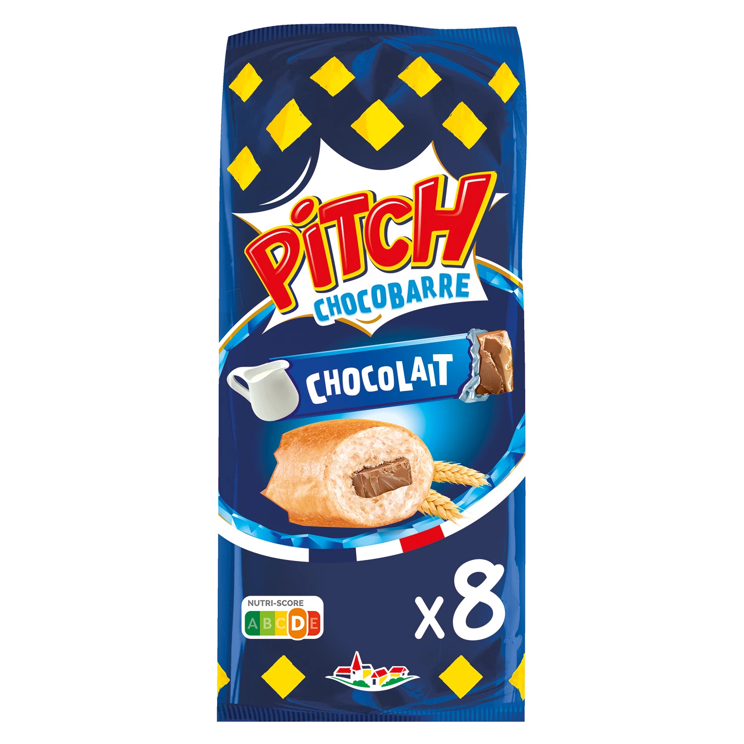 Brioche Pitch Chocobar with Milk Chocolate X8 300g - BRIOCHE PASQUIER