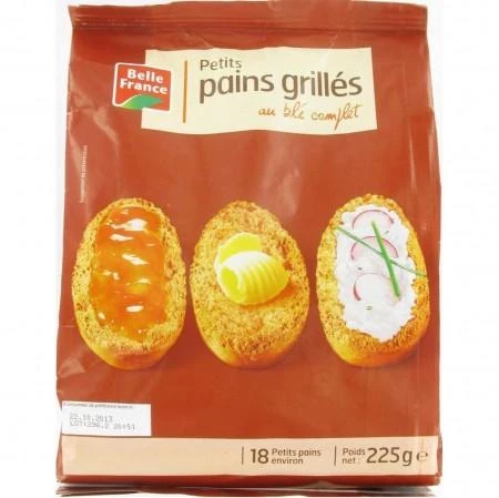 Whole Wheat Toasted Rolls 225g - BELLE FRANCE