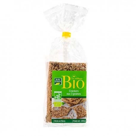 Le Réflexe Organic 3 Seed Crackers 200g - BELLE FRANCE