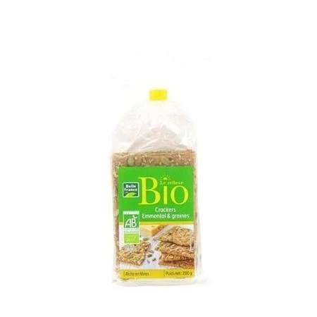 Le Réflexe Organic Emmental and Seed Crackers 200g - BELLE FRANCE