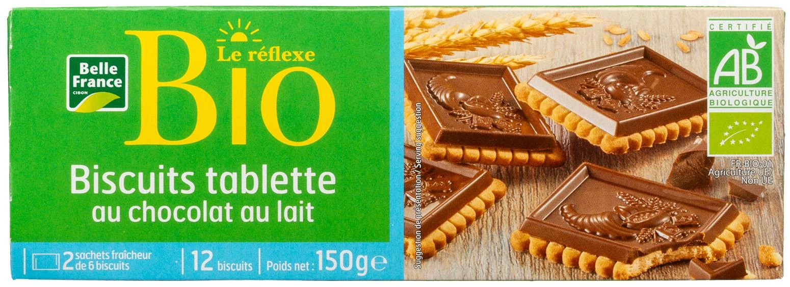 Petit Beurre Organic Milk Chocolate Bar 150g - BELLE FRANCE