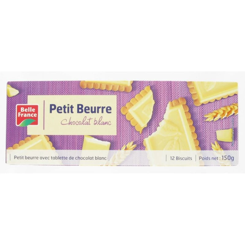 Petit Beurre Chocolate Blanco X 12 150g - BELLE FRANCE